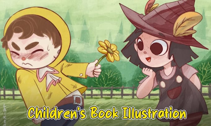 create cute and eye catching childrens book illustrations