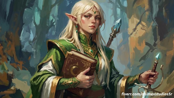 create fantasy character design, illustration and concept art