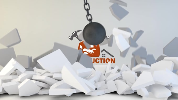 create this 3d construction real estate logo animation