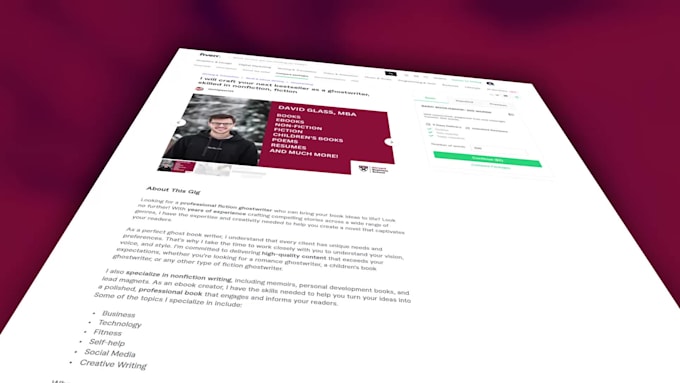 Big Deals! I will craft your next bestseller as a ghostwriter, skilled in  nonfiction, fiction  for $40