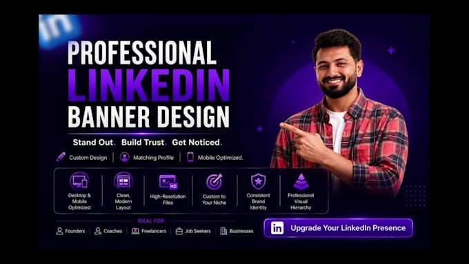 design a linkedin banner and personal profile branding