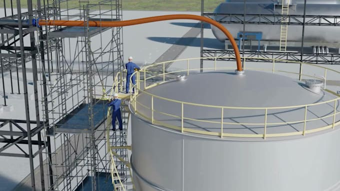 create 3d industrial animation process visualization and engineering equipment