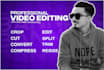 edit, trim, split, cut, resize, compress any video and mp3