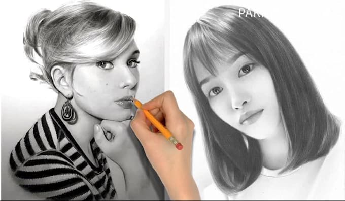 create a realistic pencil sketch portrait drawing from your photo