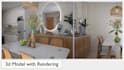 do interior 3d rendering  l living room l kitchen l bedroom