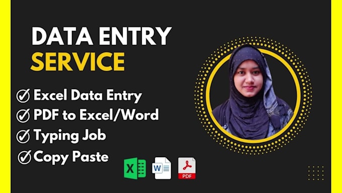 do data entry pdf to excel, copy paste, typing and excel data entry job