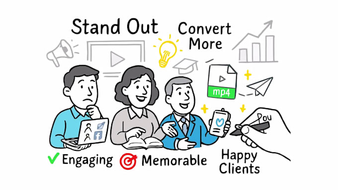 create a colorful custom whiteboard video with