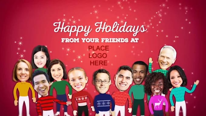 customize happy christmas party greetings video
