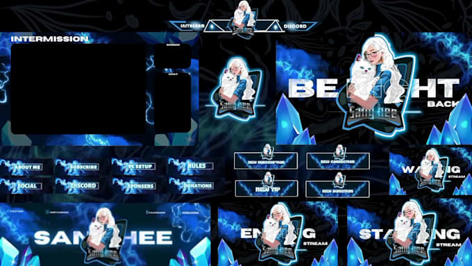 design twitch overlay, animated stream overlay, kick, twitch emotes, banners