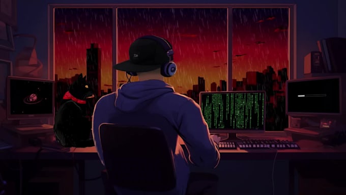 do lofi music animation, lofi loop animation for youtube