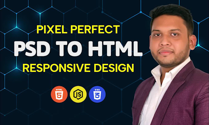 convert psd to html css javascript responsive website design