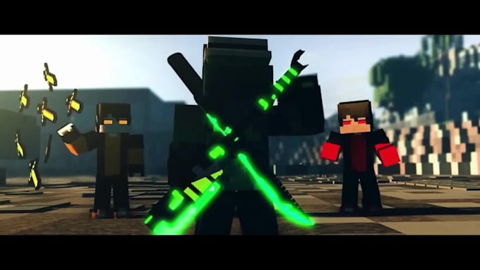 do cinematic minecraft animation video 3d short intro tik tok character outro