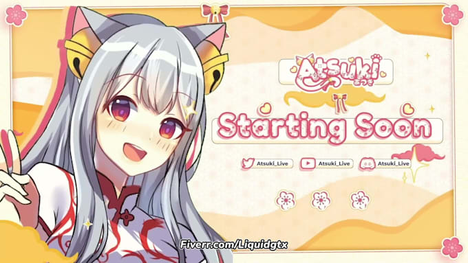 design vtuber stream overlay or anime twitch youtube