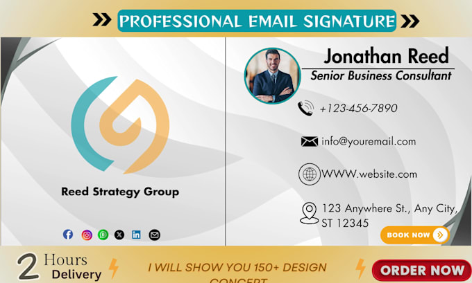 design clickable HTML animated email signature for business