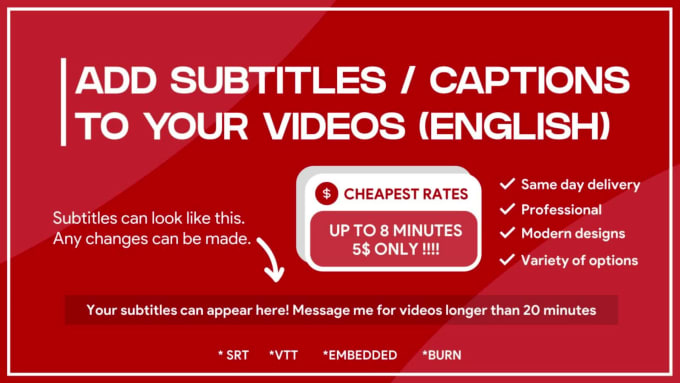 Add Accurate Subtitles, Captions For Your Videos By Adiljabbar | Fiverr