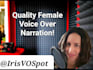 record a professional female voiceover in english or spanish