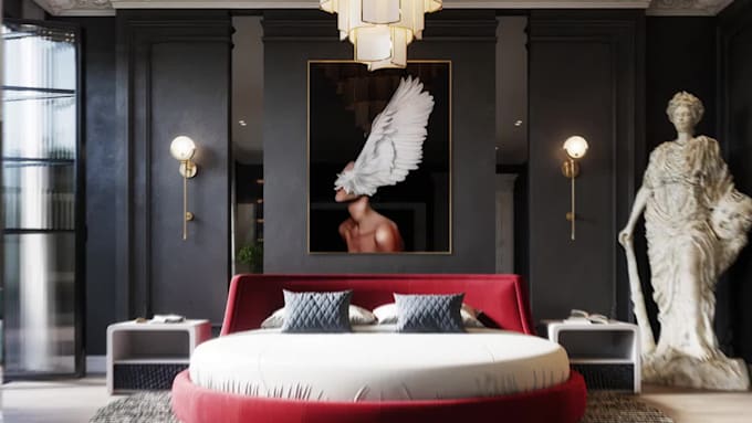visualize a realistic 3d interior design render