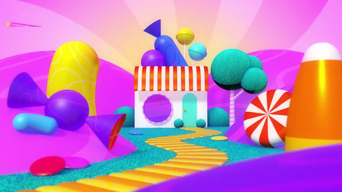 create 2 kids colorful sweet candy intro