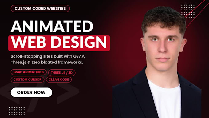 design a modern, responsive and animated website with gsap, 3d elements