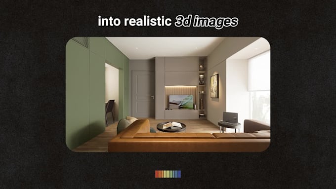 Do interior design 3d render living room bedroom bathroom and kitchen ...