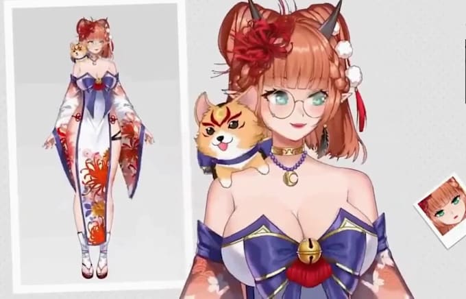 draw live2d vtuber model, vtuber rigging, live 2d anime avatar for vtube studio