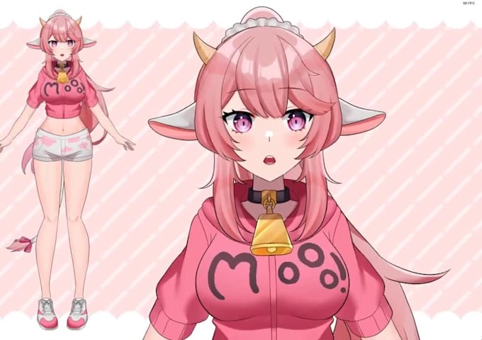 draw and rig live2d vtuber model anime vtuber commission 2d vtuber model