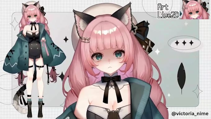 draw and rig 2d vtuber model live2d model character design anime 2d vtuber