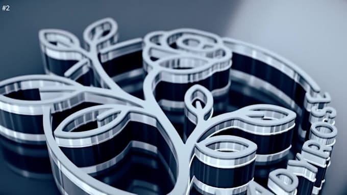 create eye catchy elegant 3d metal logo intro animation