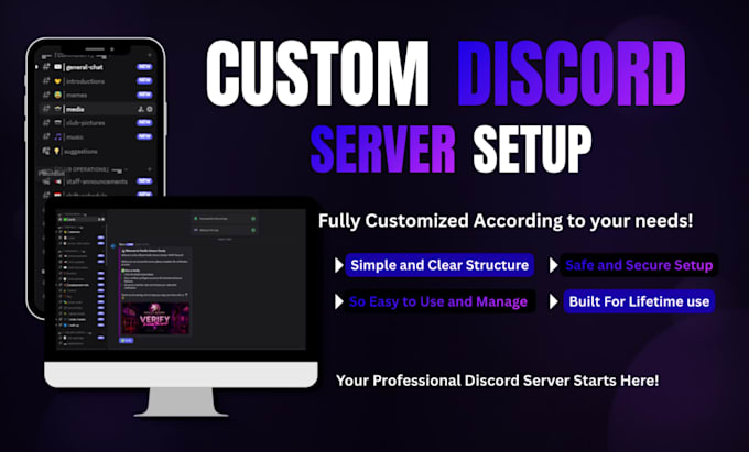 setup custom discord server for fivem, gaming, dayz, rust ,crypto discord server