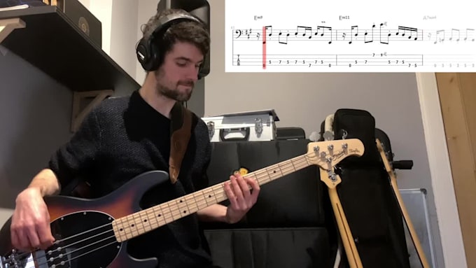 transcribe note for note bass tabs and sheet music for any song