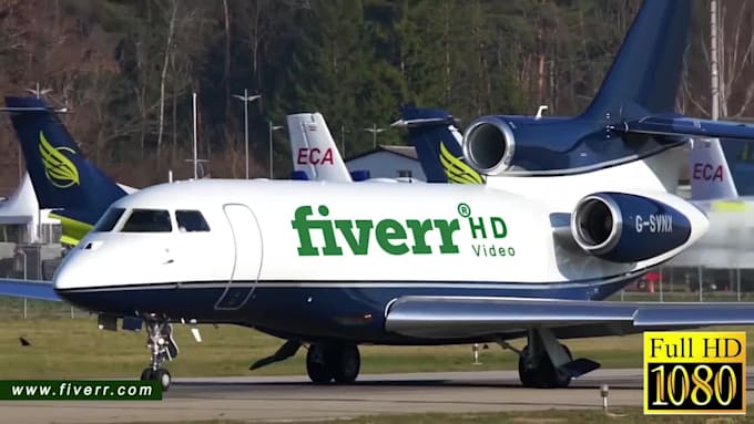 add your business logo or text on a jet plane video