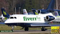 add your business logo or text on a jet plane video