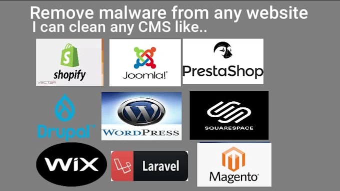 remove malware, shopify, wordpress, wix, prestashop, any website