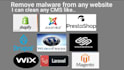 remove malware, shopify, wordpress, wix, prestashop, any website