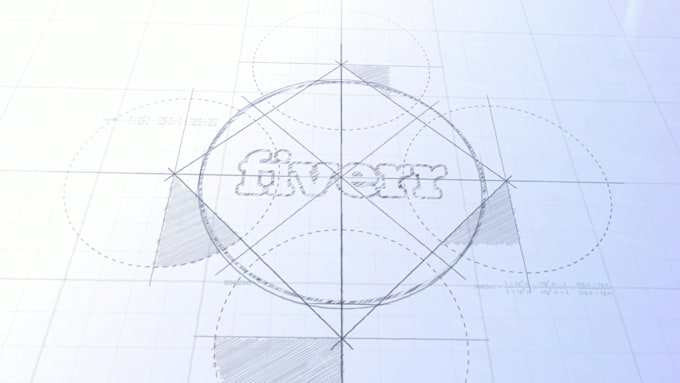 3d architect sketch, drawing logo intro