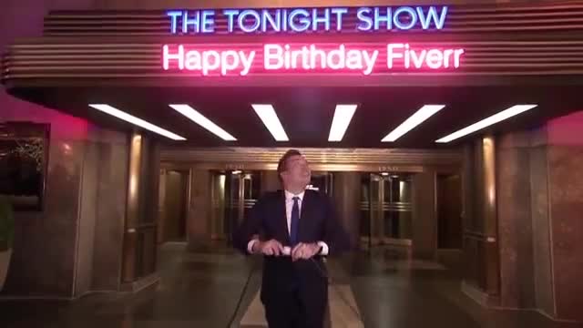 add your message on the tonight show marquee in video