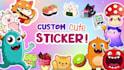 design custom cute sticker, label, and cartoon logo