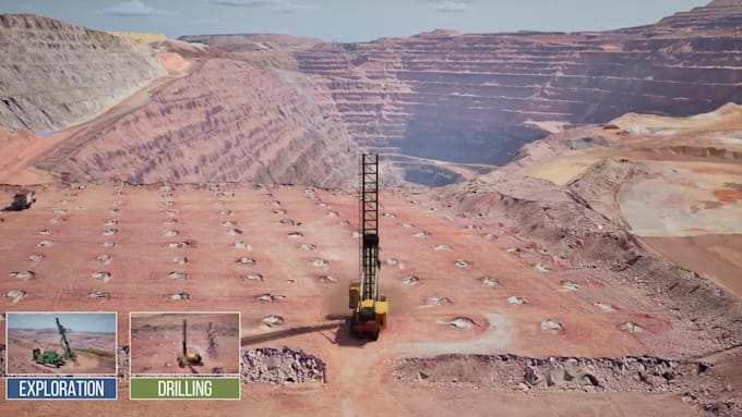 do 3d industrial mining exploration and drilling rig safety training animation