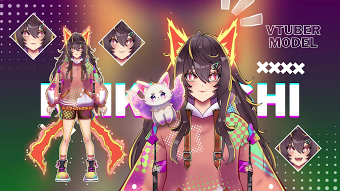 Design and rigging vtuber model in live2d vrchat avatar in anime style ...