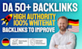 high da 50 SEO backlinks link building increase domain raiting german quality