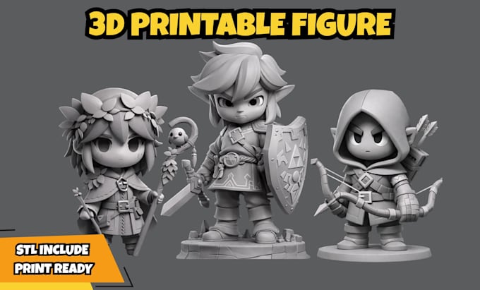 create cute 3d printable figure with stl file and blender