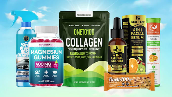 create 3d product rendering or 3d mockup for supplement or cosmetic