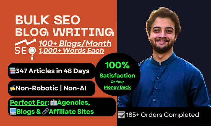 write bulk SEO blog posts with human content and publish on wordpress