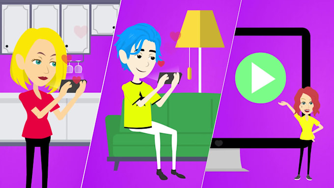 create 2d animated explainer video or sale video