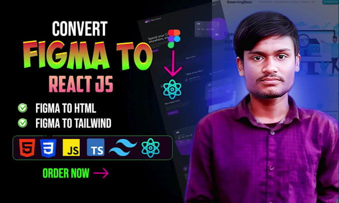 convert figma to react js with tailwind CSS or bootstrap