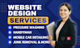 design pressure washing, car detailing, cleaning service or junk removal website