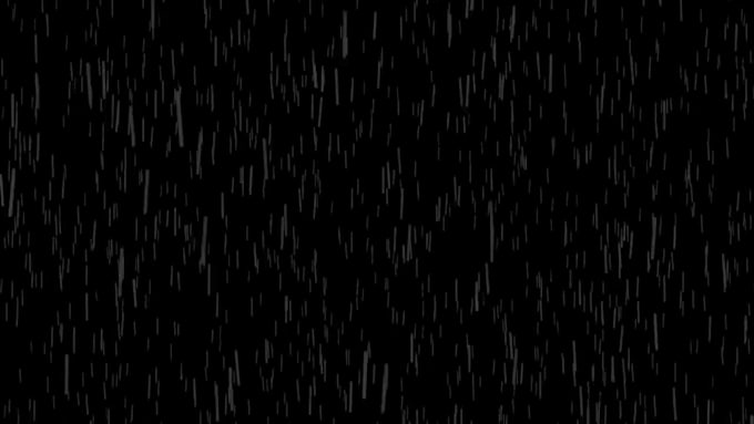 create a cozy, thunder dark, black screen, gentle rain video