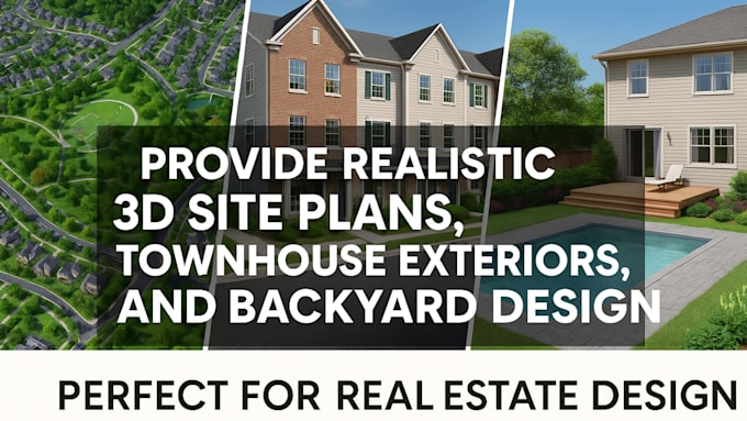 create photorealistic townhouse exterior renders and streetscape visuals