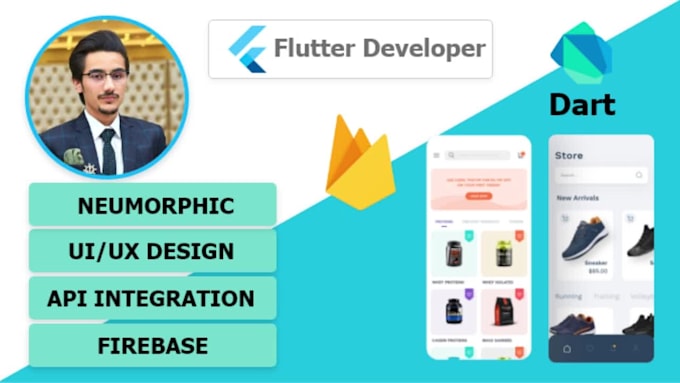 build flutter mobile app, android, ios and API integration