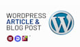 do content upload article posting and blog posts on wordpress